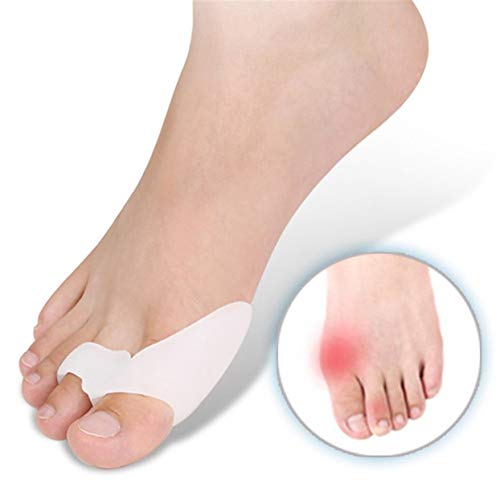 Gel Cuidado de los pies Herramienta Coronador Corrector Hueso Protector de dedo gordo del pie Hallux Valgus Enderezadora del dedo del pie Pedicura - Blanco