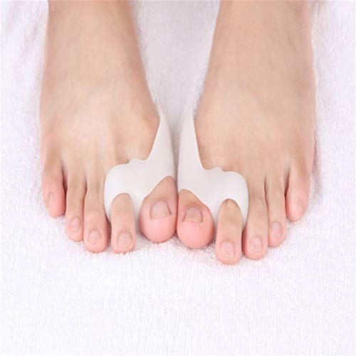 Gel Cuidado de los pies Herramienta Coronador Corrector Hueso Protector de dedo gordo del pie Hallux Valgus Enderezadora del dedo del pie Pedicura - Blanco