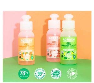 Gel Hidroalcohólico Limpiador de manos Summer Fruit Higienizante 78% Alcohol Sin Aclarado 80 ml Formato ideal Bolso o Mochila Aroma Frutas AGRADO