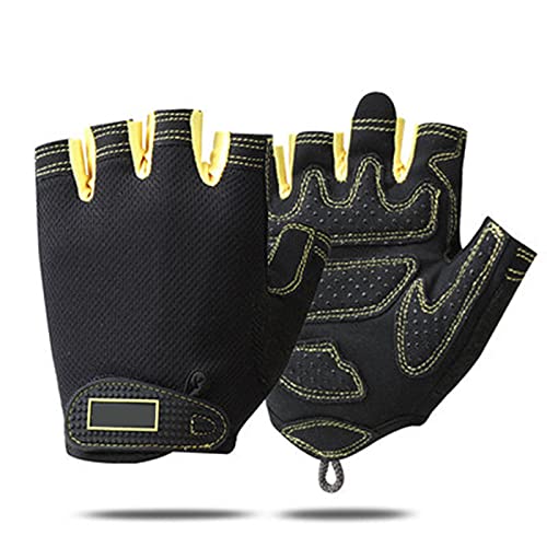 generetic Guantes de Entrenamiento Medio Dedo Proteccion Levantamiento de Pesas Gloves con Guantes de Entrenamiento Acolchados para Ciclismo, Silla de Ruedas, Protección de la Palma