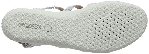 Geox D Sandal Vega A, Sandalias con Punta Abierta Mujer, Plateado (Silver C1007), 38