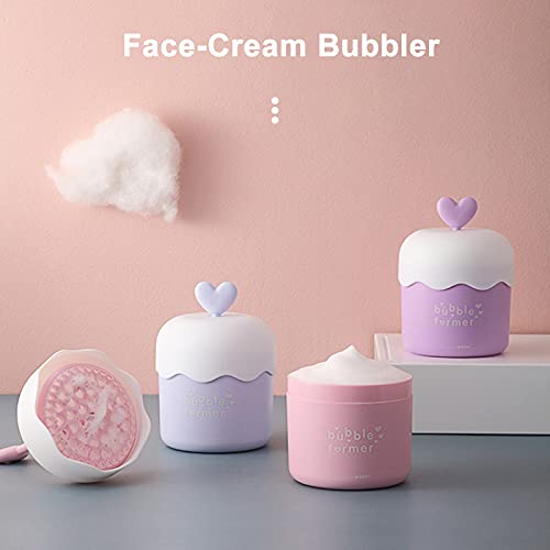 GEQIAN Dispensador de gel de ducha limpiador facial espumante taza – Limpiador facial espuma Maker Cup Cute Skincare Tools para niña lavado de cara ducha