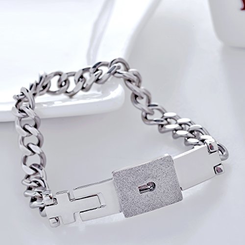 GER Las parejas pulseras amantes concéntricos cerradura clave colgante de joyas de Acero de titanio