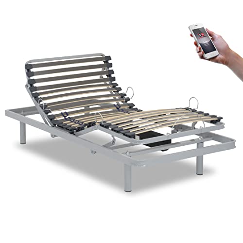 Gerialife® Pack Cama articulada Reforzada 5 Planos con colchón viscoelástico Tencel | Fabricado en España (90x190, Mando inalámbrico)