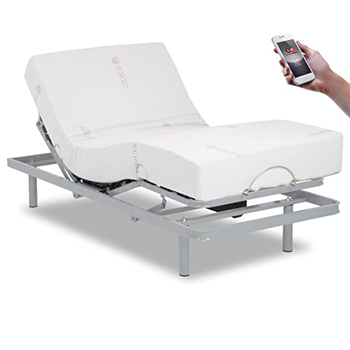 Gerialife® Pack Cama articulada Reforzada 5 Planos con colchón viscoelástico Tencel | Fabricado en España (90x190, Mando inalámbrico)
