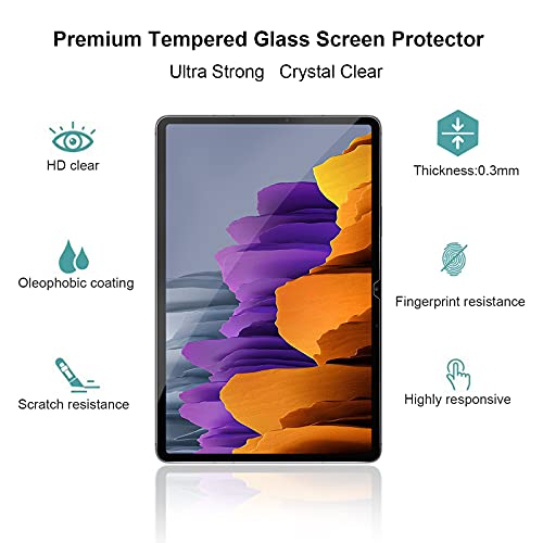 Gerutek [2 Piezas] Templado Protector para Samsung Galaxy Tab S7, 9H, 2.5D, Antiarañazos, Antihuellas Ultra Transparente Cristal Pantalla Vidrio Templado para Samsung Galaxy Tab S7 11" SM-T870/SM-T875