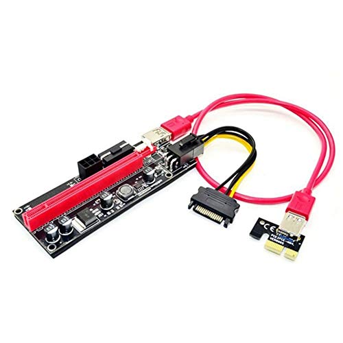 Gfryerty Ver009 - Adaptador de tarjeta elevadora USB 3.0 PCI-E Riser 009S Express 1X hasta 16X SATA de 15 pines hasta 6 pines