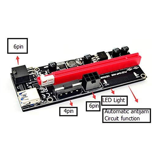 Gfryerty Ver009 - Adaptador de tarjeta elevadora USB 3.0 PCI-E Riser 009S Express 1X hasta 16X SATA de 15 pines hasta 6 pines