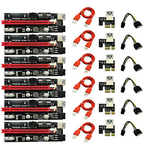 Gfryerty Ver009 - Adaptador de tarjeta elevadora USB 3.0 PCI-E Riser 009S Express 1X hasta 16X SATA de 15 pines hasta 6 pines