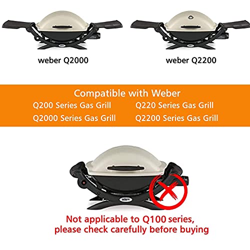 GFTIME 38.6cm 6559 Accesorios de Plancha de Hierro Fundido para Weber Q200 Q220 Q2000 Q2200 396000 396001 396002 566002 53060001 54060001 Piezas de Repuesto