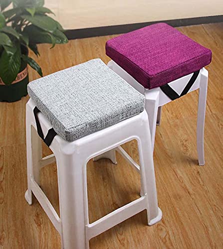 GGoty Cojín grueso de 5/8 cm, cojín cuadrado para silla de comedor, cojines de asiento, antideslizante, para silla de escuela, taburete de silla de hogar (28 x 28 x 5 cm), color gris