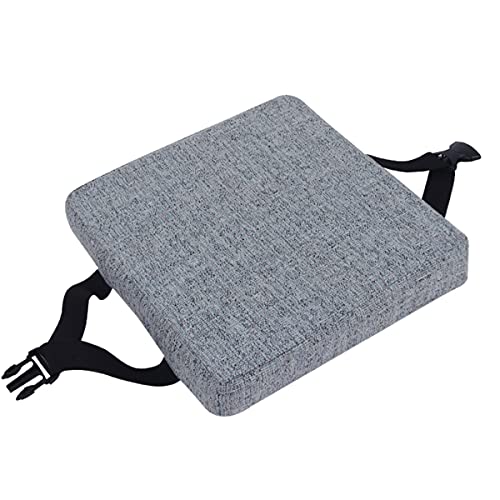 GGoty Cojín grueso de 5/8 cm, cojín cuadrado para silla de comedor, cojines de asiento, antideslizante, para silla de escuela, taburete de silla de hogar (28 x 28 x 5 cm), color gris