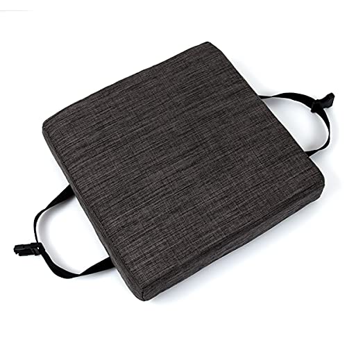 GGoty Cojín grueso de 5/8 cm, cojín cuadrado para silla de comedor, cojines de asiento, antideslizante, para silla de escuela, taburete de silla de hogar (28 x 28 x 5 cm), color gris
