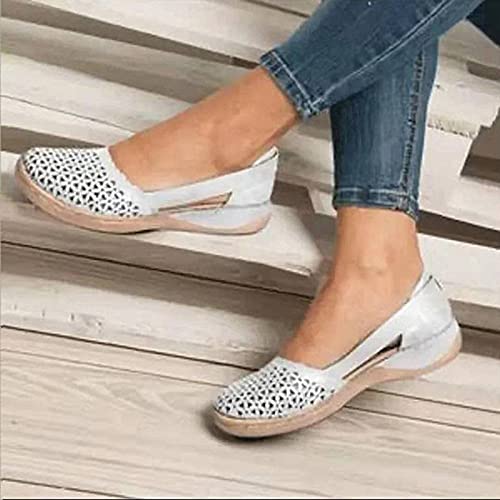 Ghemdilmn Zapatos de bota planos para mujer, mocasín, de piel, ligeros, planos, para conducir y veraniego., color, talla 37 EU