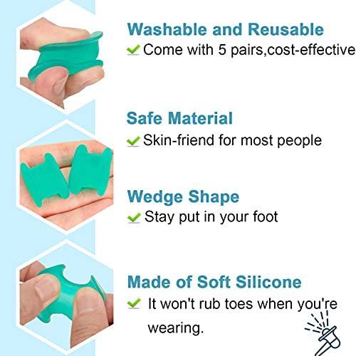 Gidenfly Separadores de dedos separados del dedo del pie, corrector de pulgar valgus, ortesis de silicona duradera separador del dedo del pie cuidado de los pies multi-tamaño M+L 8 pares/caja