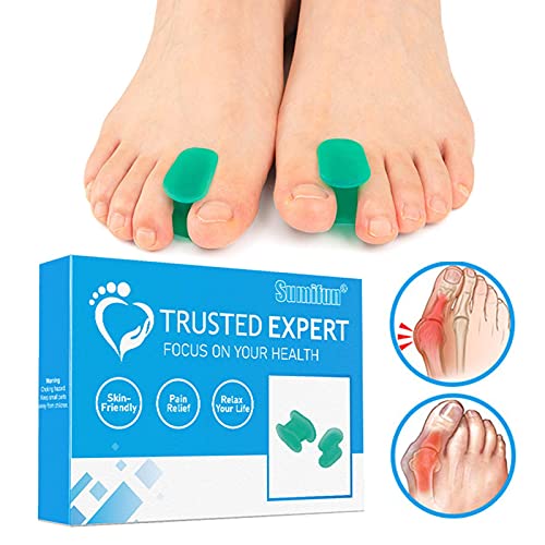Gidenfly Separadores de dedos separados del dedo del pie, corrector de pulgar valgus, ortesis de silicona duradera separador del dedo del pie cuidado de los pies multi-tamaño M+L 8 pares/caja