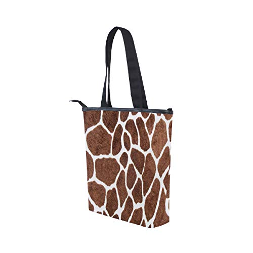GIGIJY - Bolso de mano con estampado de jirafa grande para mujer y mujer, con cremallera, organizador de bolsas para mujer con asa superior