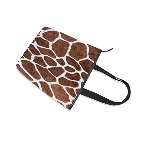 GIGIJY - Bolso de mano con estampado de jirafa grande para mujer y mujer, con cremallera, organizador de bolsas para mujer con asa superior