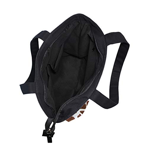 GIGIJY - Bolso de mano con estampado de jirafa grande para mujer y mujer, con cremallera, organizador de bolsas para mujer con asa superior