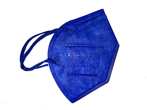 Gima CEPM Comfymask Masque Filtrant FFP2 NR, Fabriqué en Italie, 5 couches, Couleur Bleu électrique, Barrette Nasale Conformable, avec élastiques, certifié EPI, 20 Masque dans des sachets de 2 pièces