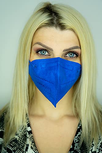 Gima CEPM Comfymask Masque Filtrant FFP2 NR, Fabriqué en Italie, 5 couches, Couleur Bleu électrique, Barrette Nasale Conformable, avec élastiques, certifié EPI, 20 Masque dans des sachets de 2 pièces