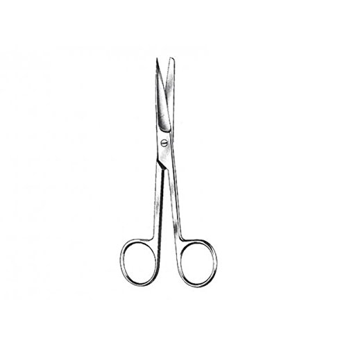 GIMA ref 26726 Tijeras quirúrgicas rectas en acero inoxidable con puntas alternas para enfermería y uso medical, accesorio del botiquín de primeros auxilios utilizable en hogar médico, 20cm