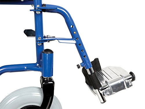 Gima - Silla de ruedas Essex - Silla de ruedas para personas mayores y discapacitadas - Tela de color negro - Marco de color azul - Asiento 43 cm.