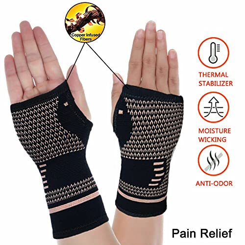 Gimnasio manga vendaje transpirable muñeca mano apoyo guantes esguince artritis apoyo, ver fotos, 90