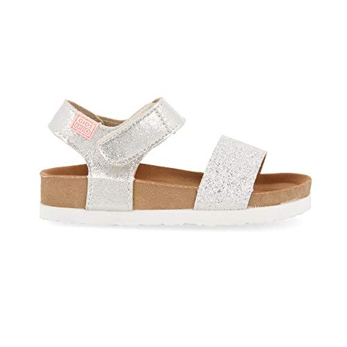 Gioseppo 47903, Sandalias con Punta Abierta Niñas, Plateado (Plata 000), 28 EU