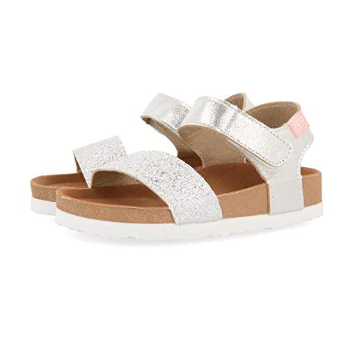Gioseppo 47903, Sandalias con Punta Abierta Niñas, Plateado (Plata 000), 28 EU