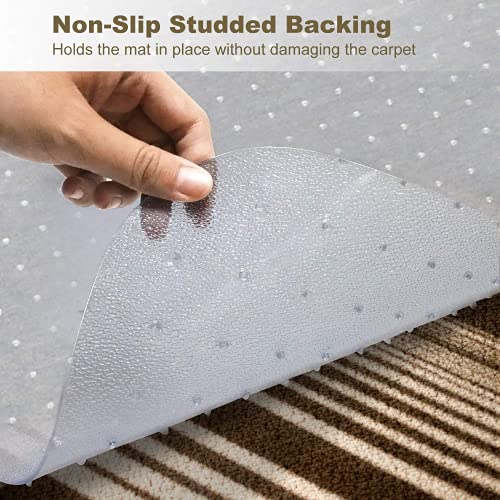 GIOVARA Claro Silla Alfombrilla para alfombras de Pelo Low-Medium Suelos, Rectangular, Material de Alta Resistencia de Impacto, Antideslizante, Non-Recycling, 75x120cm (2.5'x4')
