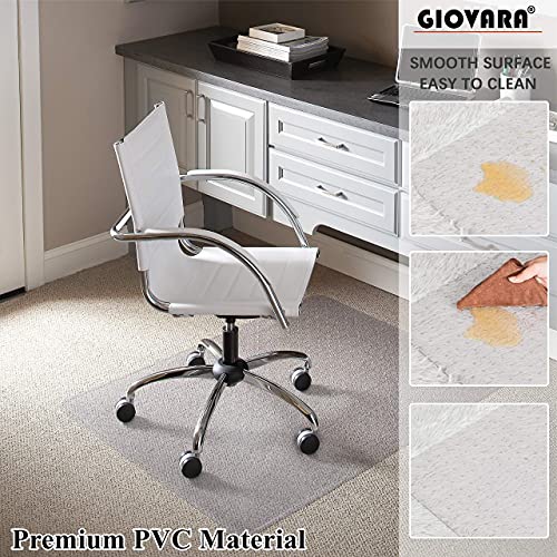 GIOVARA Claro Silla Alfombrilla para alfombras de Pelo Low-Medium Suelos, Rectangular, Material de Alta Resistencia de Impacto, Antideslizante, Non-Recycling, 75x120cm (2.5'x4')