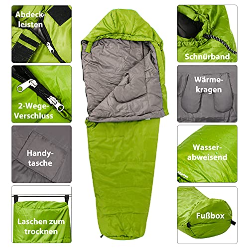 gipfelsport Saco de Dormir Momia Invierno Verde