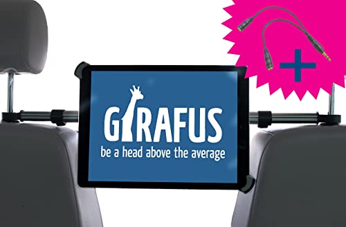 Girafus ®Relax H3 Universal SOPORTE ADJUSTABLE UNIVERSAL REPOSACABEZAS COCHE CABECERO PARA TABLET 9,5-14,5" Pulgadas iPad / iPad PRO (9.7&12.9‘‘), Samsung Galaxy Tab / Tab PRO, HTC, Asus Tablet PC