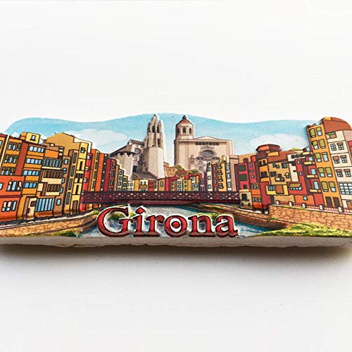 Girona Cataluña 3D España Imán de nevera Viaje Regalo, Decoración para el hogar y la cocina Etiqueta magnética,Girona Cataluña España Refrigerador Imán colección