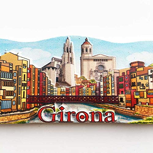 Girona Cataluña 3D España Imán de nevera Viaje Regalo, Decoración para el hogar y la cocina Etiqueta magnética,Girona Cataluña España Refrigerador Imán colección
