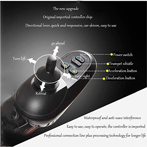 GLXLSBZ Rueda para Personas Mayores Rueda eléctrica para Personas Mayores con Respaldo Alto Mesa de Comedor Cama Inodoro Discapacitados Ancianos Scooter Adulto (Regalos Ancianos)