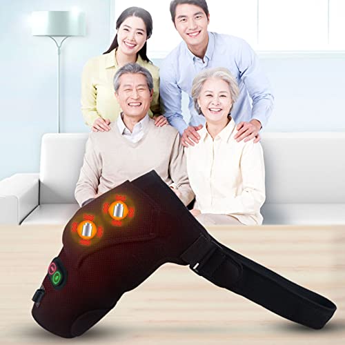 GLYIG Almohadilla térmica portátil USB para hombros con masajeador de vibración, apagado automático, soporte calefactable para envoltura de soporte para el manguito rotador, articulación, tendón, lesi