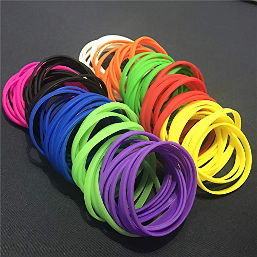 Gogo 100 Pulseras de Silicona Personalizada, Pulsera Elastica de Multicolor, Brazalete de Goma, Brazalete Deportivo - Amarillo