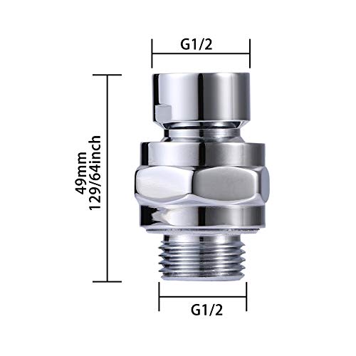 GoldOars Conector de Ducha Bola Giratoria Adaptador de Latón Bola de Extensión de Brazo de Ducha Ajustable Accesorios Universales Cromo