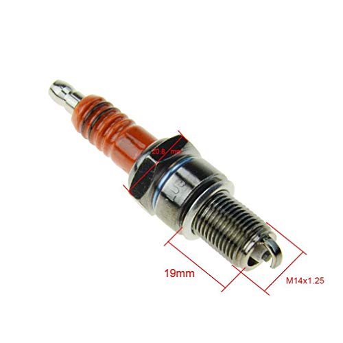 GOOFIT 14mm Iridium Power F7TC Bujías 4 piezas Universal reemplazo para GX120 GX160 GX200 GX240 GX270 GX340 GX390 Desbrozadora Pit Bike Scooter Go Kart ATV Quad Ciclomotor Naranja