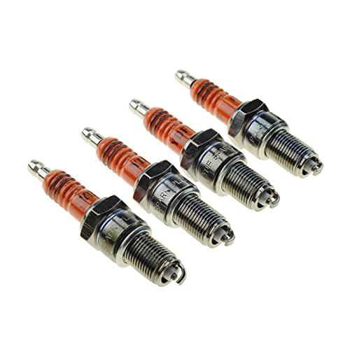 GOOFIT 14mm Iridium Power F7TC Bujías 4 piezas Universal reemplazo para GX120 GX160 GX200 GX240 GX270 GX340 GX390 Desbrozadora Pit Bike Scooter Go Kart ATV Quad Ciclomotor Naranja