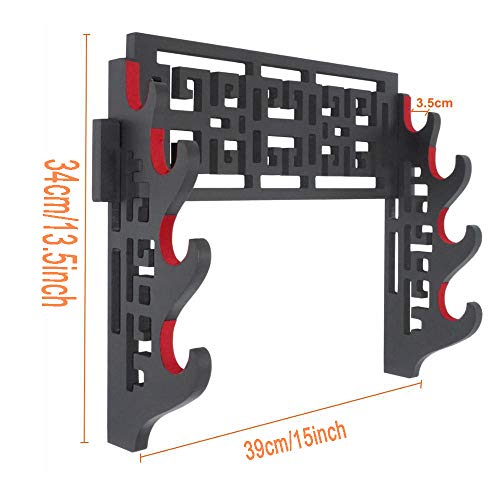 GOONSDS Espada Titular De Montaje En Pared Terciopelo Protect Display Espada De Samurai Espada Soporte del Soporte De Suspensión para Katana Wakizashi Y Espadas Estándar (4 Niveles)