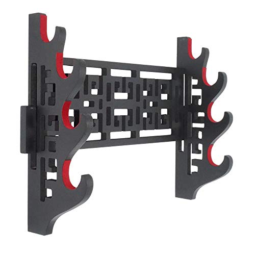 GOONSDS Espada Titular De Montaje En Pared Terciopelo Protect Display Espada De Samurai Espada Soporte del Soporte De Suspensión para Katana Wakizashi Y Espadas Estándar (4 Niveles)