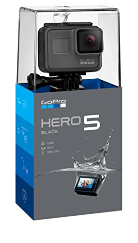GoPro Hero5 Black - Cámara deportiva de 12 MP (4K, 1080p, WIFI + Bluetooth, control por voz, pantalla táctil), color gris y negro
