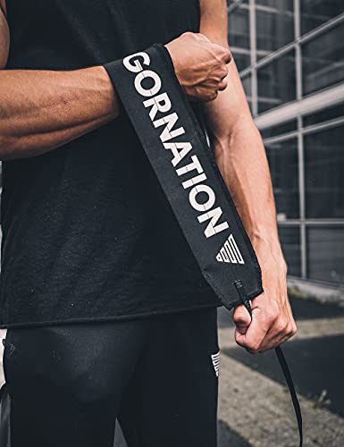 GORNATION Wrist Wraps Venda Muñeca por Calistenia/Calisthenics, Fitness, Crossfit, Entrenamiento de Peso Corporal Hombre y Mujer (Premium Black)
