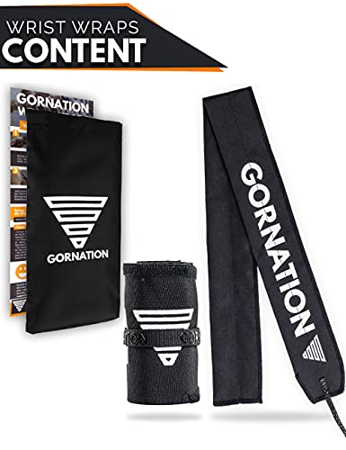 GORNATION Wrist Wraps Venda Muñeca por Calistenia/Calisthenics, Fitness, Crossfit, Entrenamiento de Peso Corporal Hombre y Mujer (Premium Black)