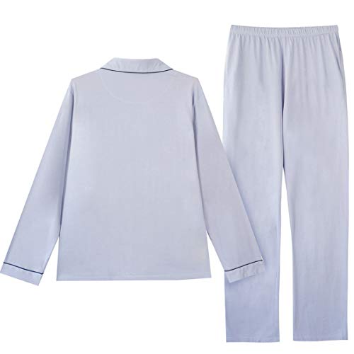 GOSO Pijama para Hombre Conjunto de algodón con Botones Ropa de Dormir Manga Larga/Corta Top con Pantalones Largos Suave Cómodo Ropa de Dormir