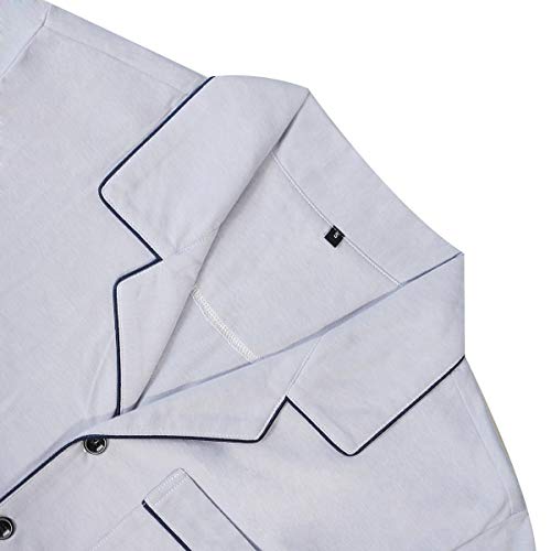 GOSO Pijama para Hombre Conjunto de algodón con Botones Ropa de Dormir Manga Larga/Corta Top con Pantalones Largos Suave Cómodo Ropa de Dormir