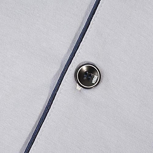 GOSO Pijama para Hombre Conjunto de algodón con Botones Ropa de Dormir Manga Larga/Corta Top con Pantalones Largos Suave Cómodo Ropa de Dormir
